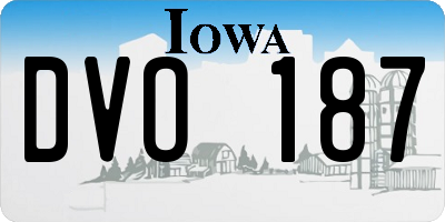 IA license plate DVO187