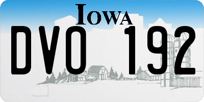 IA license plate DVO192