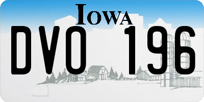 IA license plate DVO196