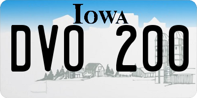 IA license plate DVO200