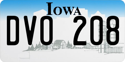 IA license plate DVO208