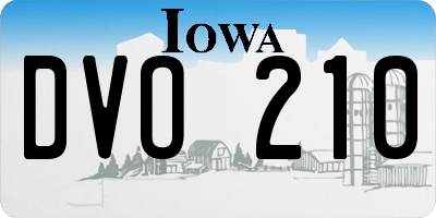 IA license plate DVO210