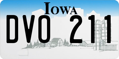 IA license plate DVO211