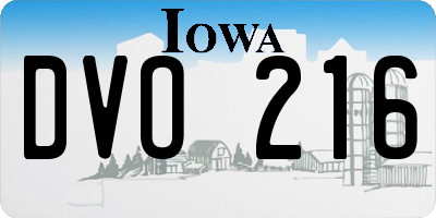 IA license plate DVO216