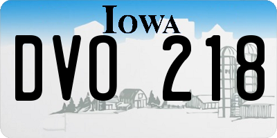 IA license plate DVO218