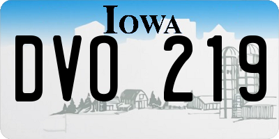 IA license plate DVO219
