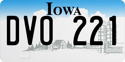 IA license plate DVO221
