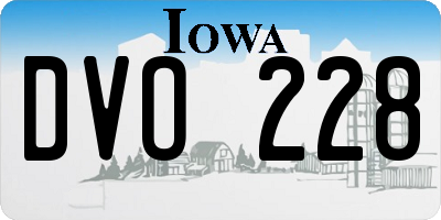 IA license plate DVO228