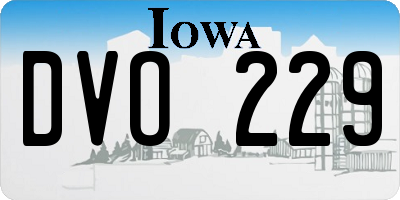 IA license plate DVO229