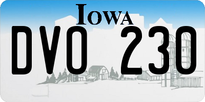IA license plate DVO230