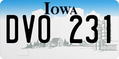 IA license plate DVO231