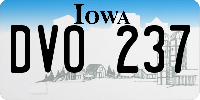 IA license plate DVO237