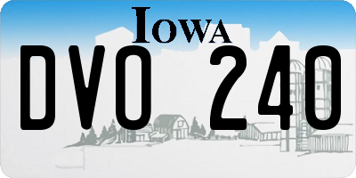 IA license plate DVO240