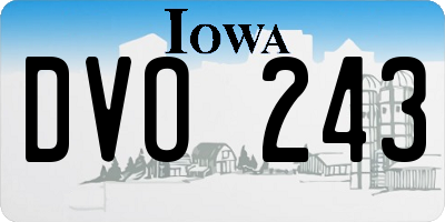 IA license plate DVO243