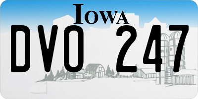 IA license plate DVO247