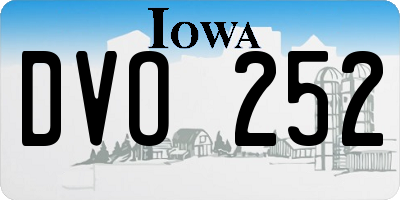 IA license plate DVO252