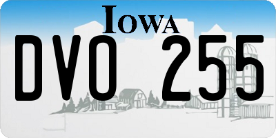 IA license plate DVO255
