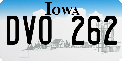 IA license plate DVO262