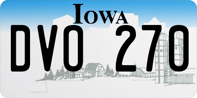 IA license plate DVO270