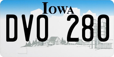 IA license plate DVO280