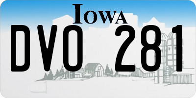 IA license plate DVO281