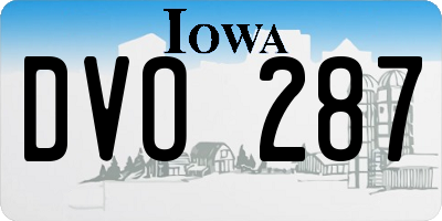 IA license plate DVO287
