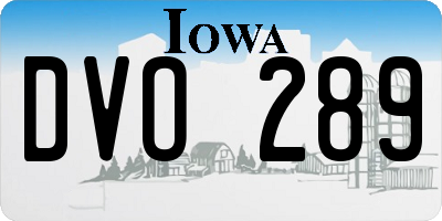 IA license plate DVO289