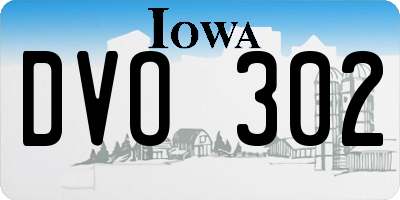 IA license plate DVO302