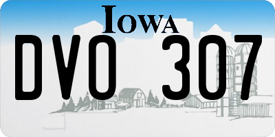 IA license plate DVO307