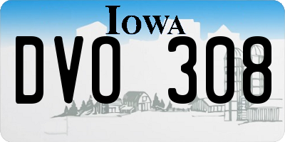 IA license plate DVO308