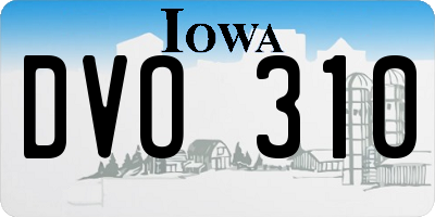 IA license plate DVO310