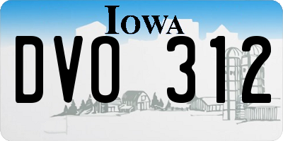 IA license plate DVO312
