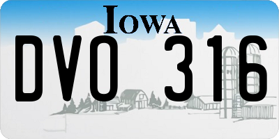 IA license plate DVO316