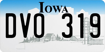 IA license plate DVO319