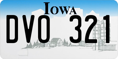 IA license plate DVO321
