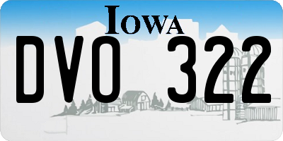 IA license plate DVO322