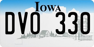 IA license plate DVO330