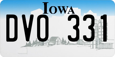 IA license plate DVO331