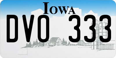 IA license plate DVO333