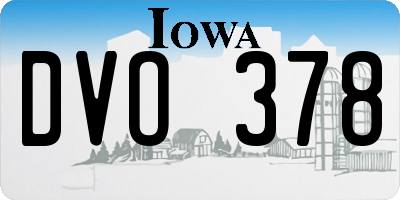 IA license plate DVO378