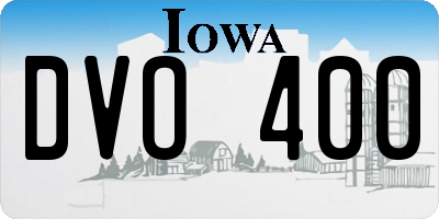 IA license plate DVO400