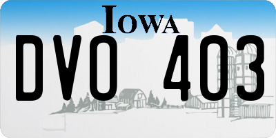 IA license plate DVO403