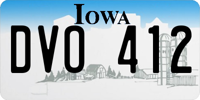 IA license plate DVO412