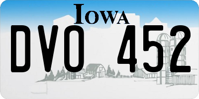 IA license plate DVO452