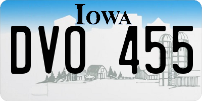 IA license plate DVO455