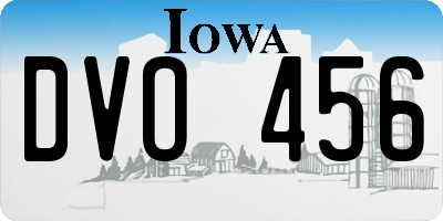 IA license plate DVO456
