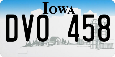 IA license plate DVO458