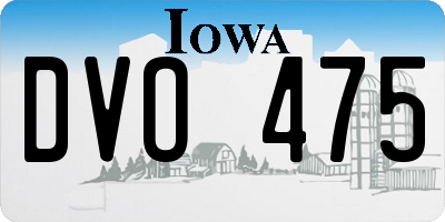 IA license plate DVO475