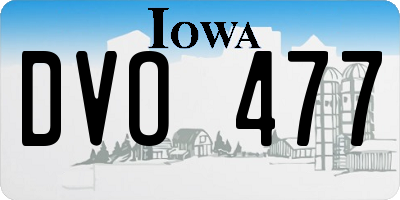 IA license plate DVO477