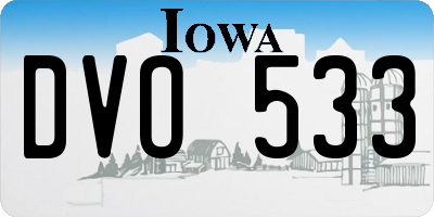 IA license plate DVO533